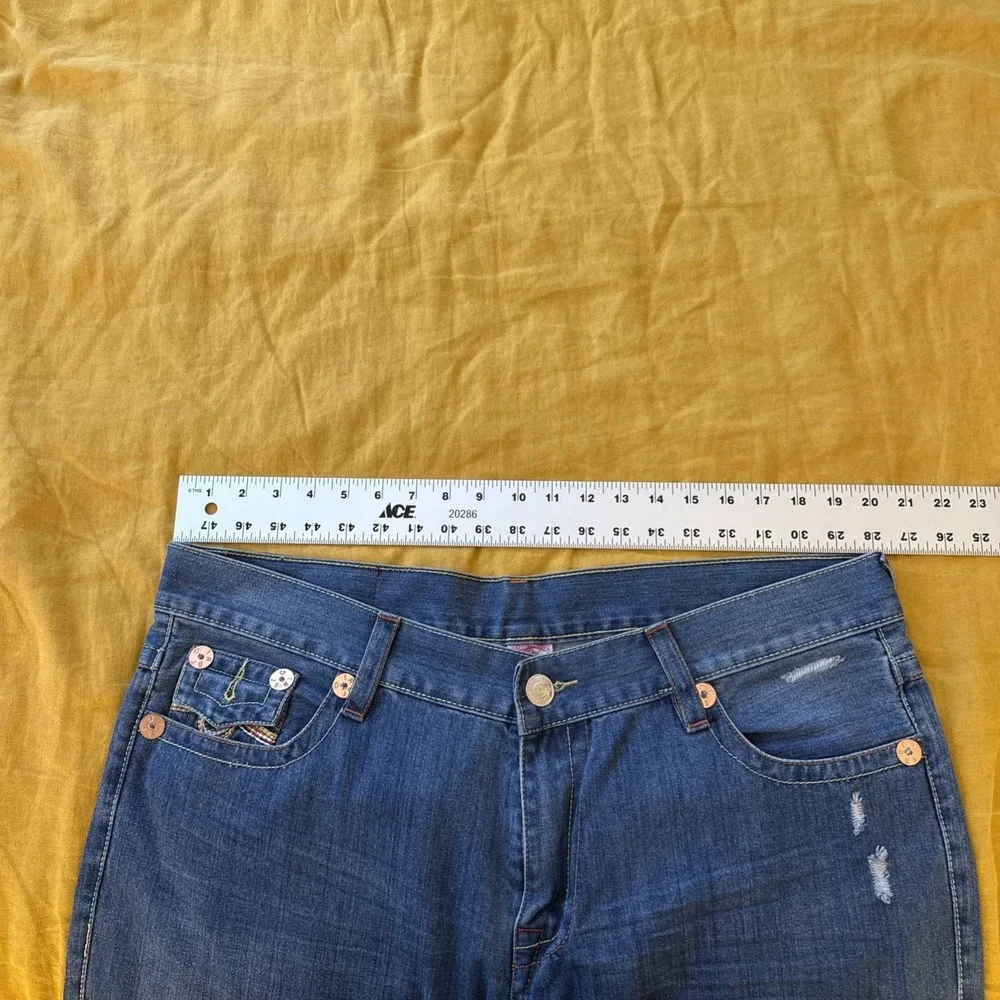 True‎ Religion Jeans 40x33 Mens Blue Billy Super T Denim Straight Flap Pockets